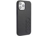 Capa r�gida Audi em couro sint�tico para iPhone 13 Pro Max 6.7" preta/preta AU-TPUPPCIP13PM-TT/D1-BK