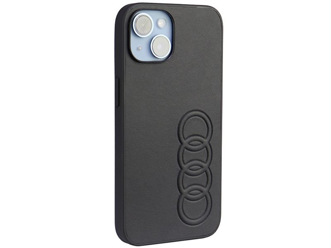 Audi Synthetic Leather iPhone 14 6.1" black/black hardcase AU-TPUPPCIP14-TT/D1-BK