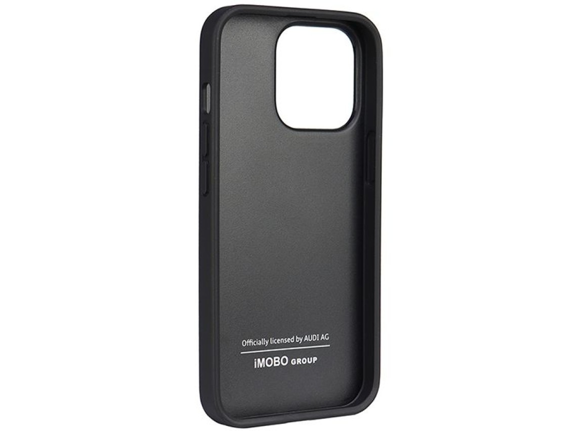 Capa rígida Audi em couro sintético para iPhone 13 Pro / 13 6.1" preta/preta AU-TPUPCIP13P-TT/D1-BK