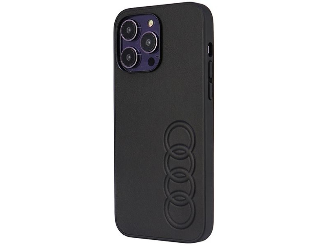 Audi Synthetic Leather iPhone 14 Pro Max 6.7" black/black hardcase AU-TPUPPCIP14PM-TT/D1-BK