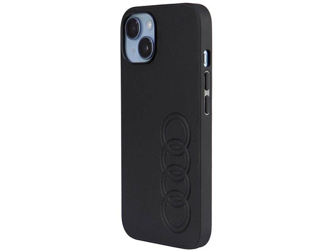 Audi Synthetic Leather iPhone 14 6.1" black/black hardcase AU-TPUPPCIP14-TT/D1-BK