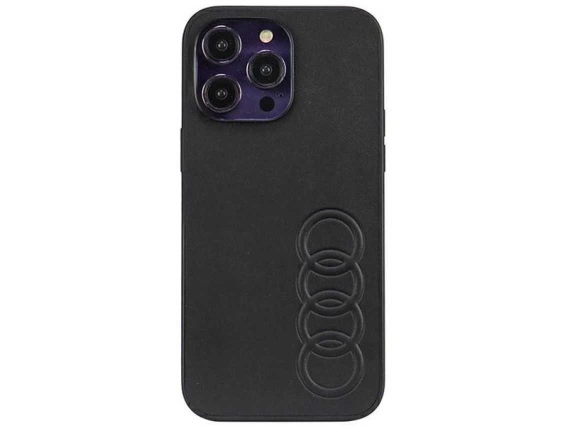Audi Synthetic Leather iPhone 14 Pro Max 6.7" black/black hardcase AU-TPUPPCIP14PM-TT/D1-BK