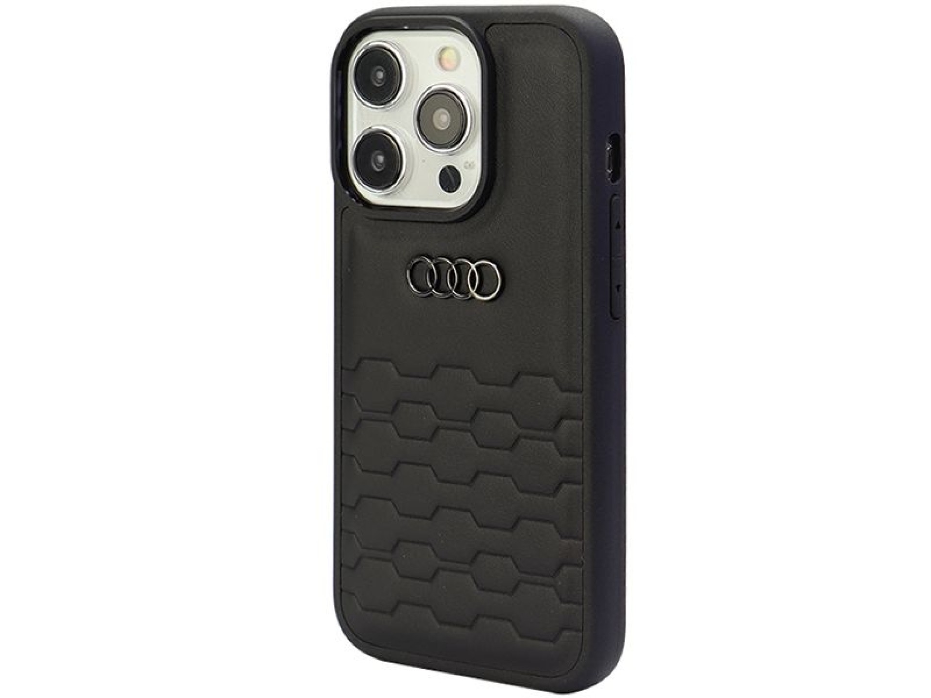 Capa em couro sintético Audi GT para iPhone 15 Pro Max - preta