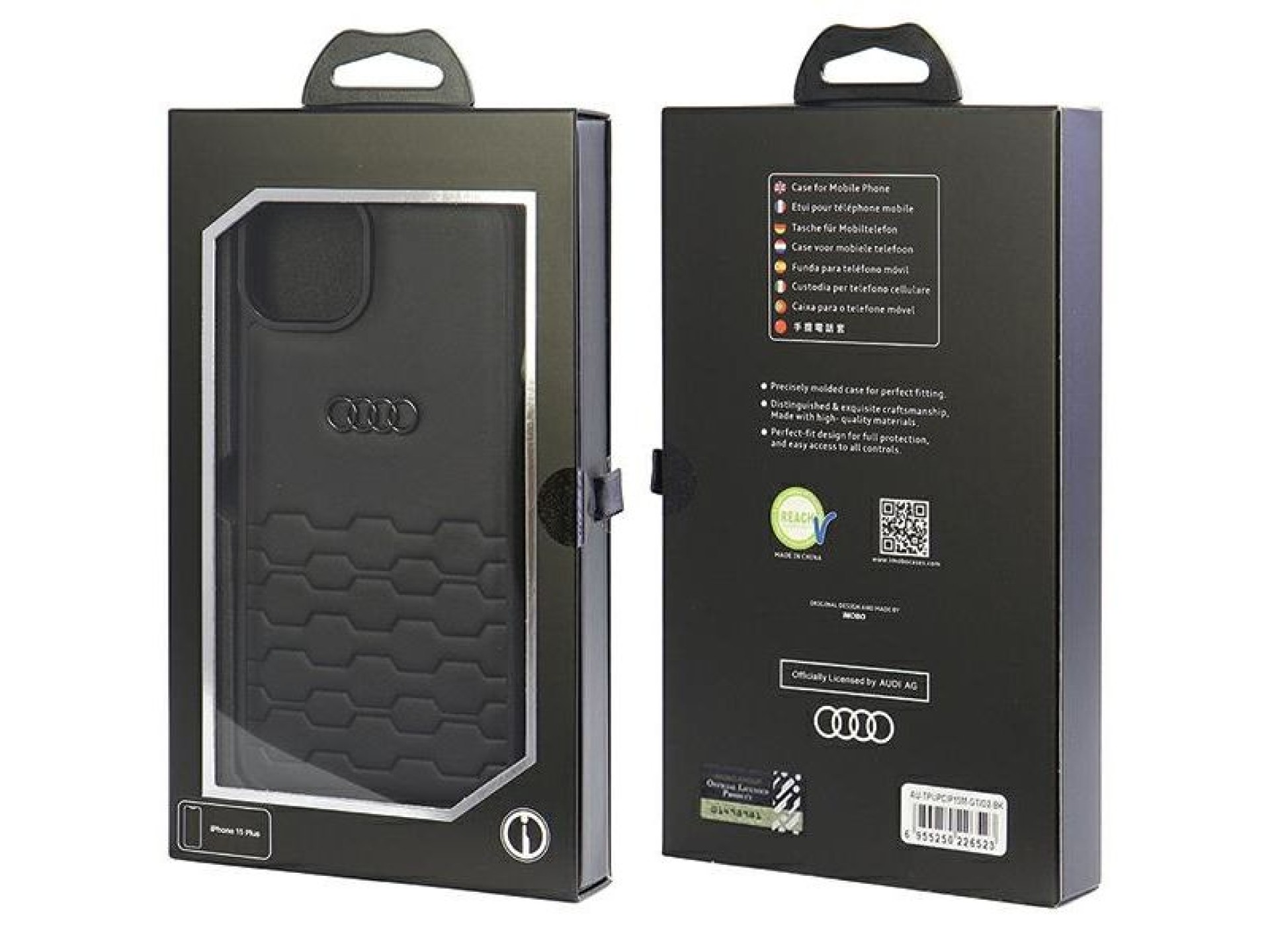 Audi GT Synthetic Leather case for iPhone 15 Plus - black