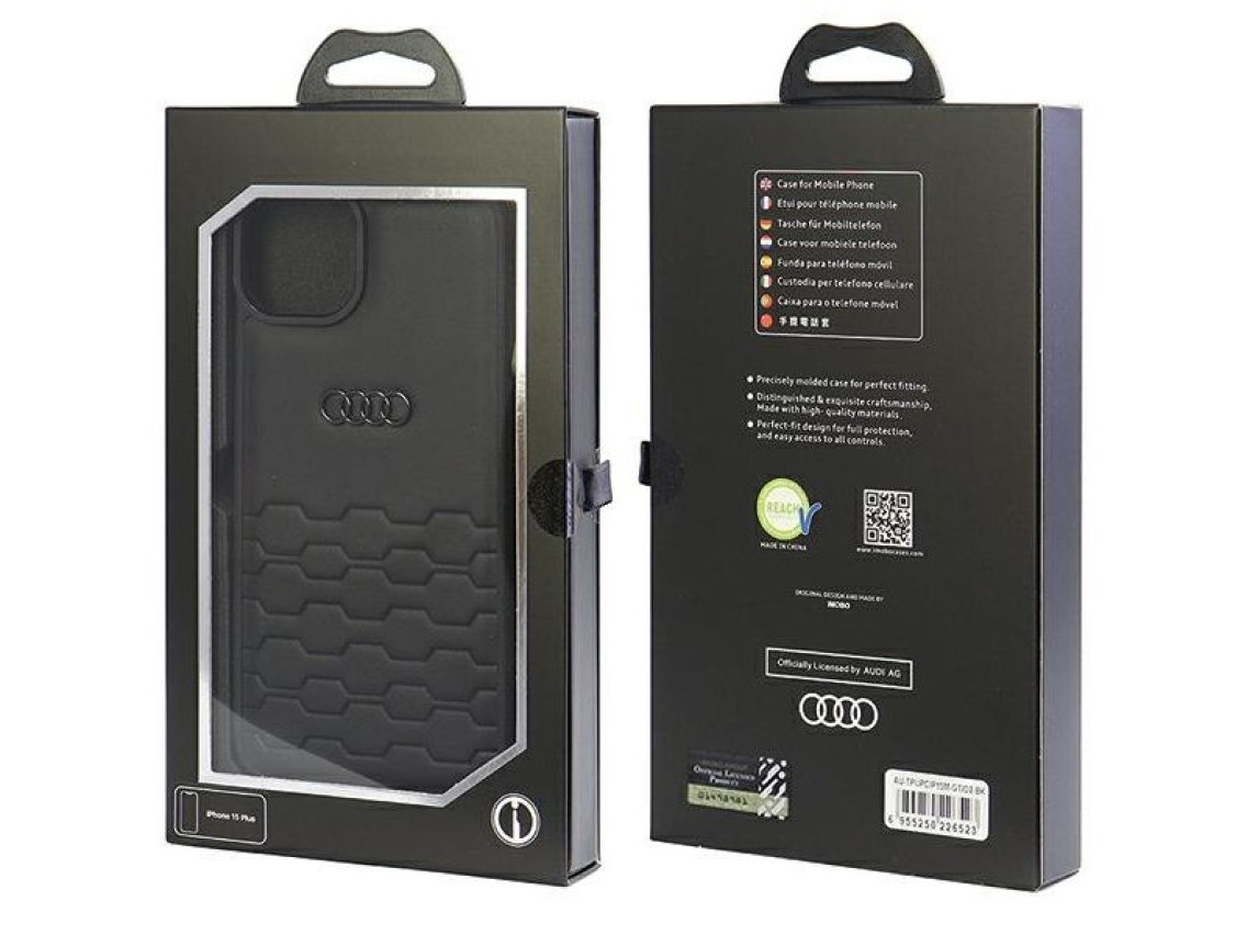 Audi GT Synthetic Leather case for iPhone 15 Plus - black