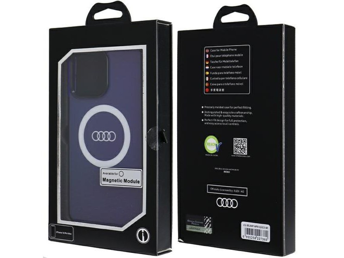 Audi IML Big Logo MagSafe case for iPhone 14 Pro Max - blue