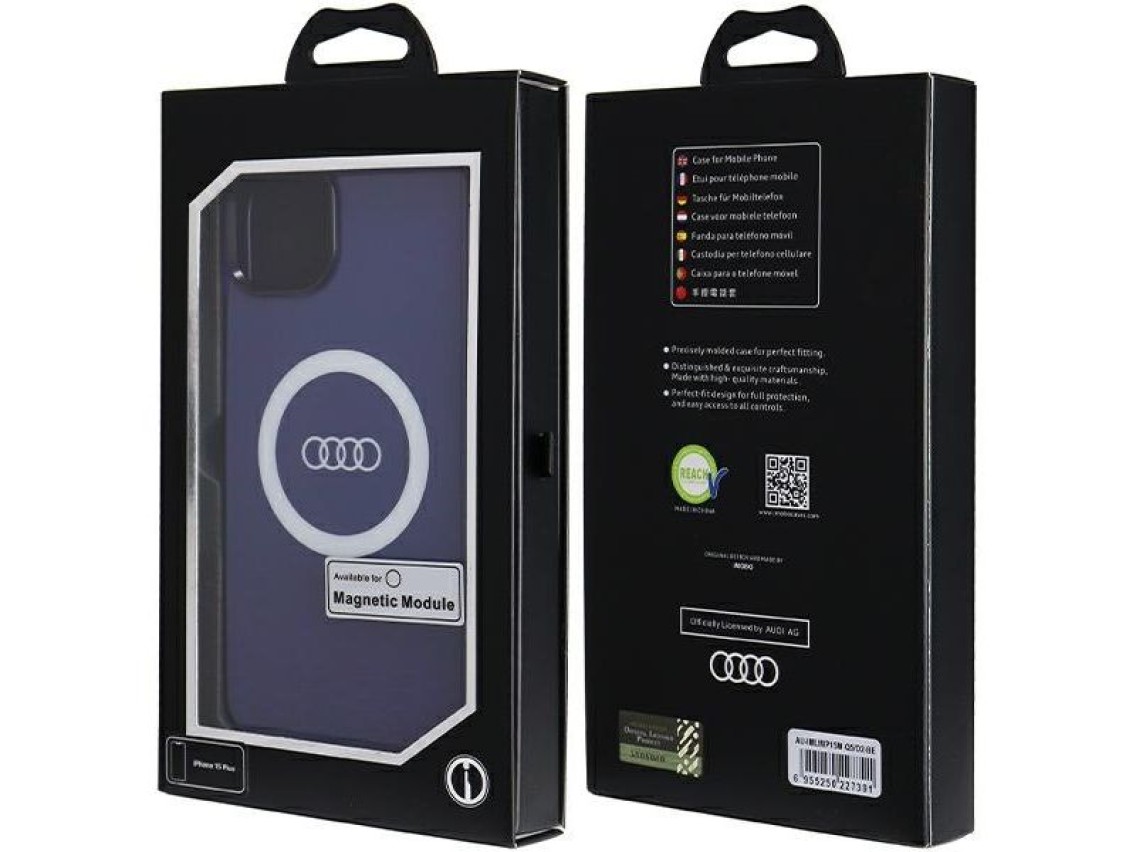 Audi IML Big Logo MagSafe case for iPhone 15 Plus / 14 Plus - blue