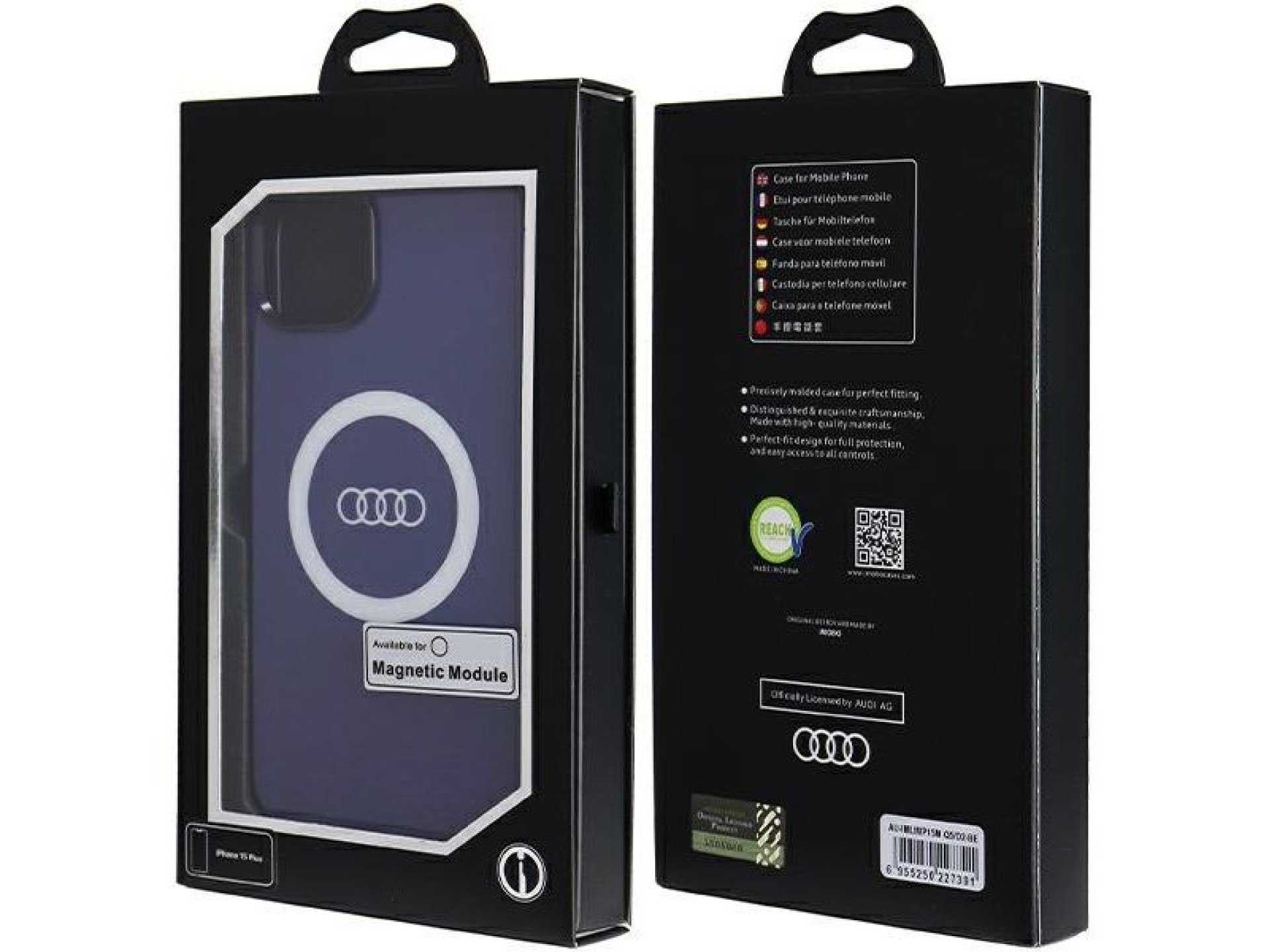 Audi IML Big Logo MagSafe case for iPhone 15 Plus / 14 Plus - blue