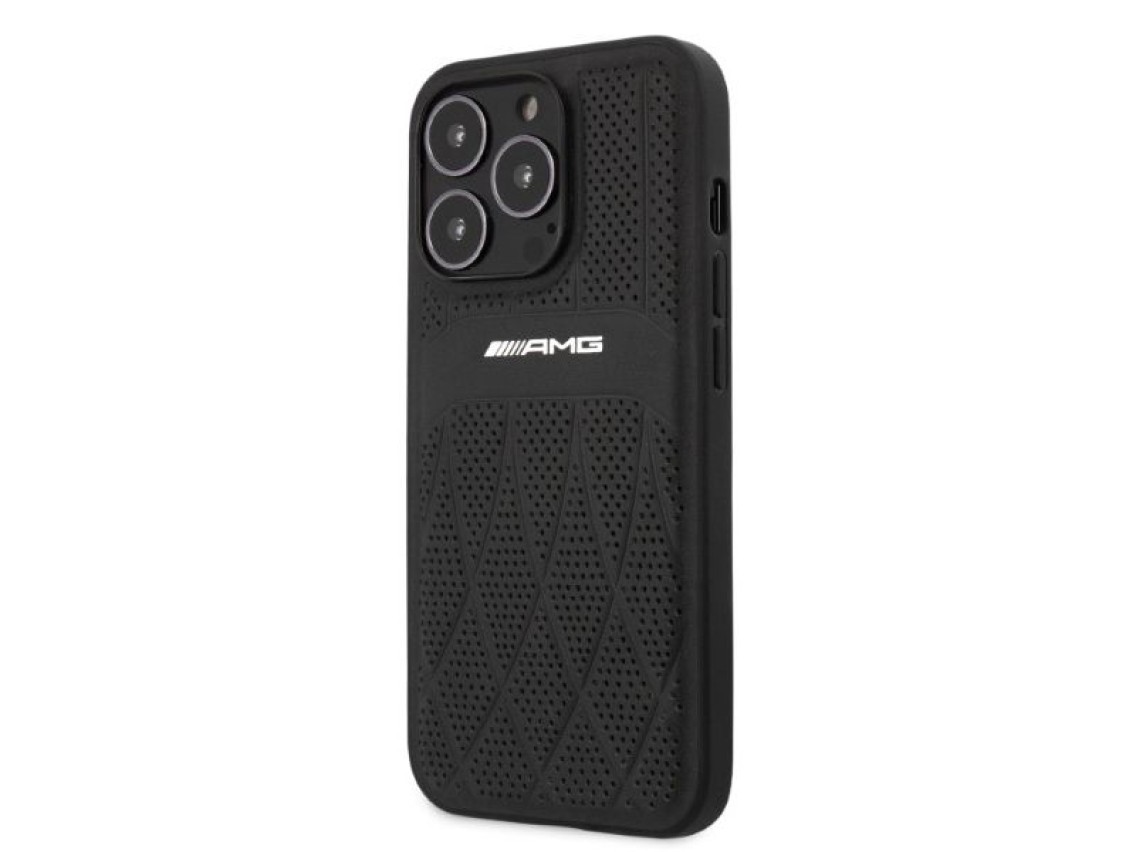Funda rígida AMG AMHCP13LOSDBK para iPhone 13 Pro / 13 de 6,1" en color negro/negro, con líneas curv