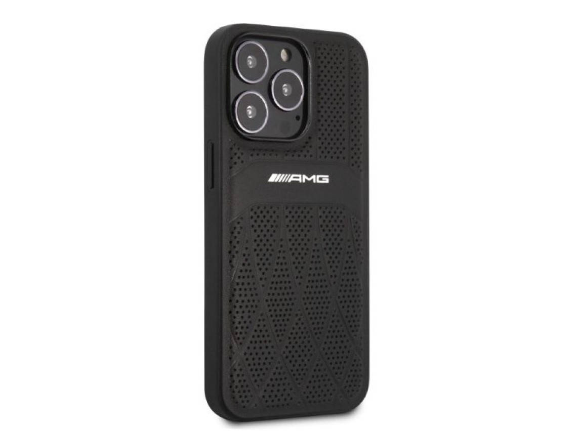 Funda rígida AMG AMHCP13LOSDBK para iPhone 13 Pro / 13 de 6,1" en color negro/negro, con líneas curv