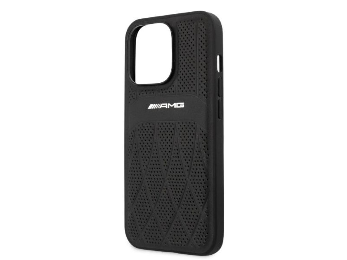 Funda rígida AMG AMHCP13LOSDBK para iPhone 13 Pro / 13 de 6,1" en color negro/negro, con líneas curv