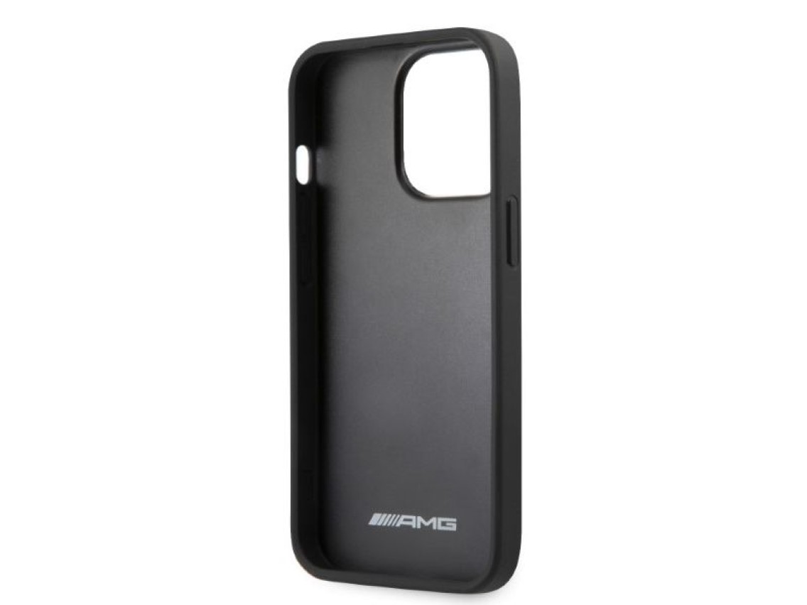 Funda rígida AMG AMHCP13LOSDBK para iPhone 13 Pro / 13 de 6,1" en color negro/negro, con líneas curv