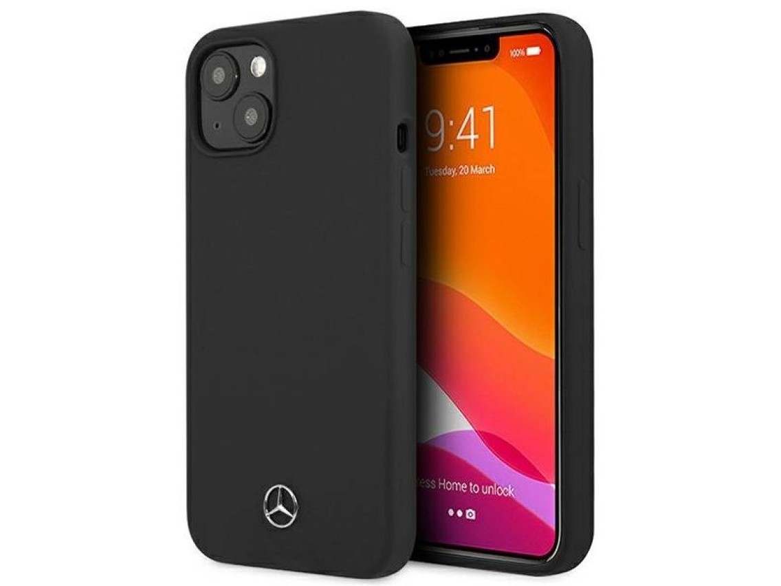 Capa de silicone Mercedes Line para iPhone 13 mini - Preta
