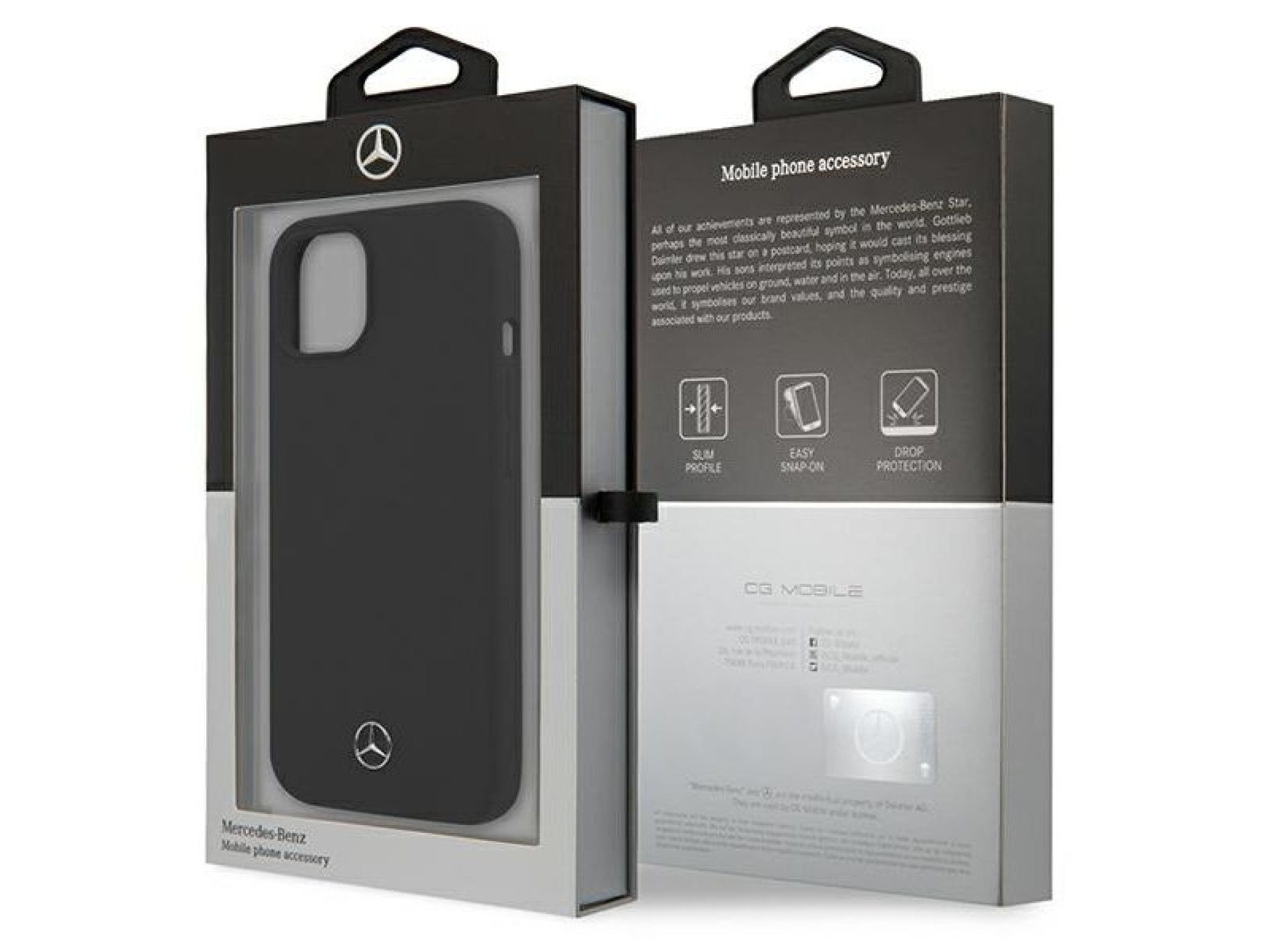Funda de silicona Mercedes Line para iPhone 13 mini - Negra