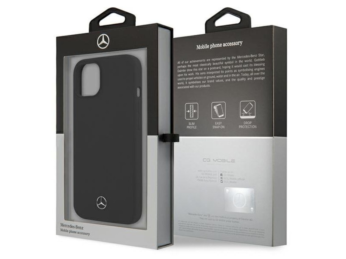 Capa de silicone Mercedes Line para iPhone 13 mini - Preta