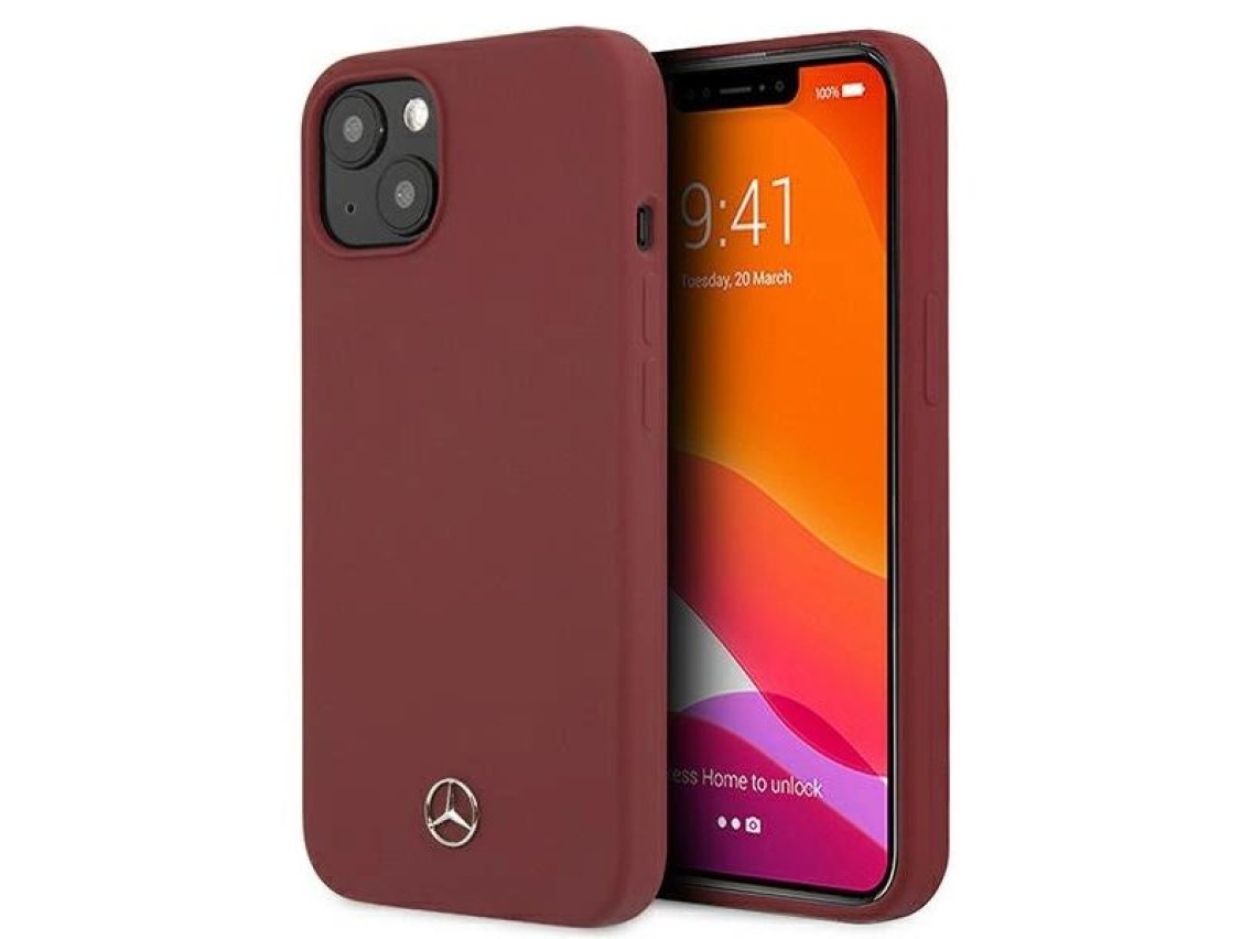 Funda de silicona Mercedes Line para iPhone 13 - Roja
