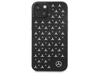 Capa Mercedes com estampa de estrelas prateadas para iPhone 13 mini - Preta