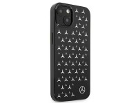 Capa Mercedes com estampa de estrelas prateadas para iPhone 13 mini - Preta Capa Mercedes com estampa de estrelas prateadas para iPhone 13 mini - Preta