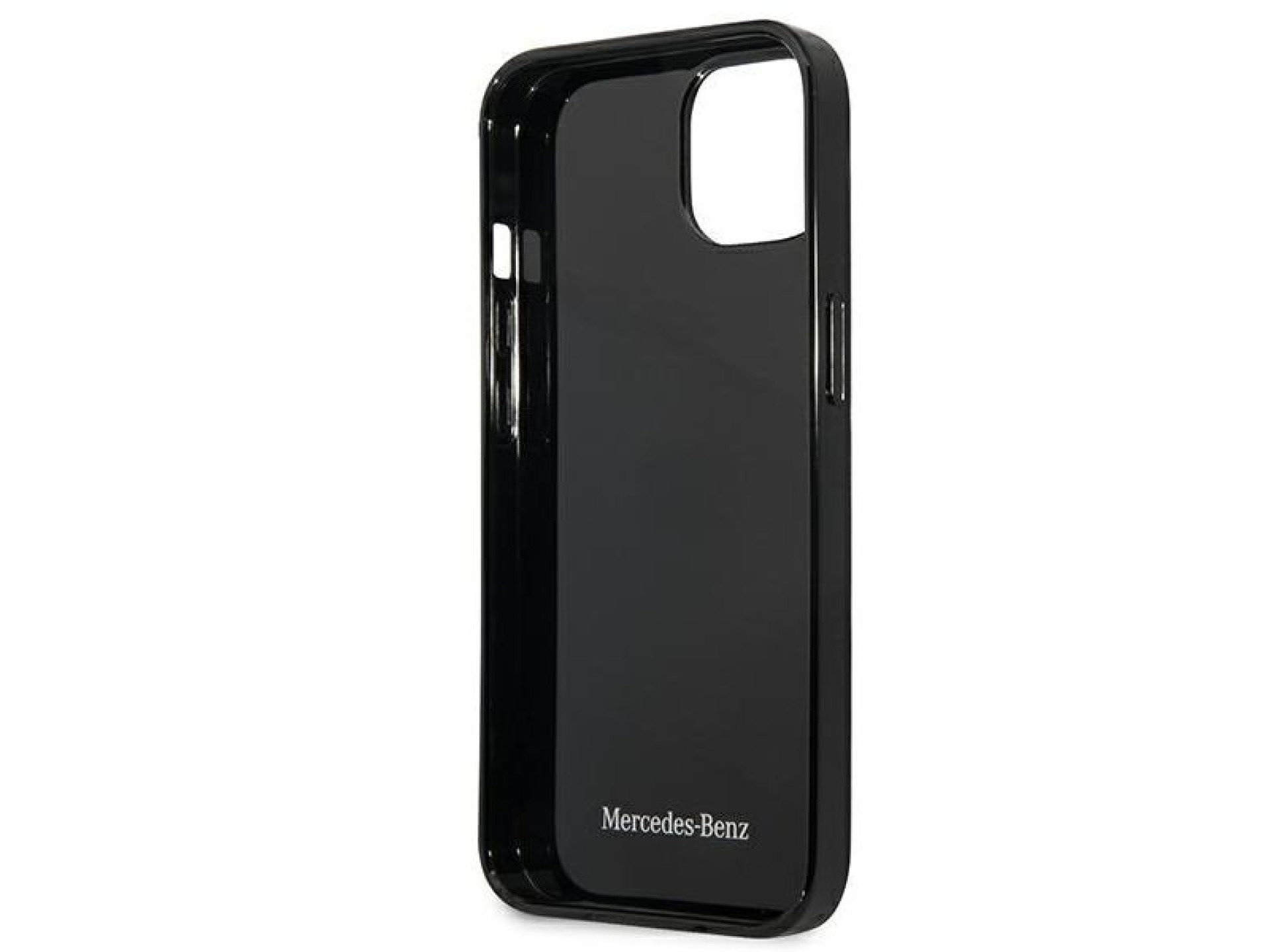 Capa Mercedes com estampa de estrelas prateadas para iPhone 13 mini - Preta