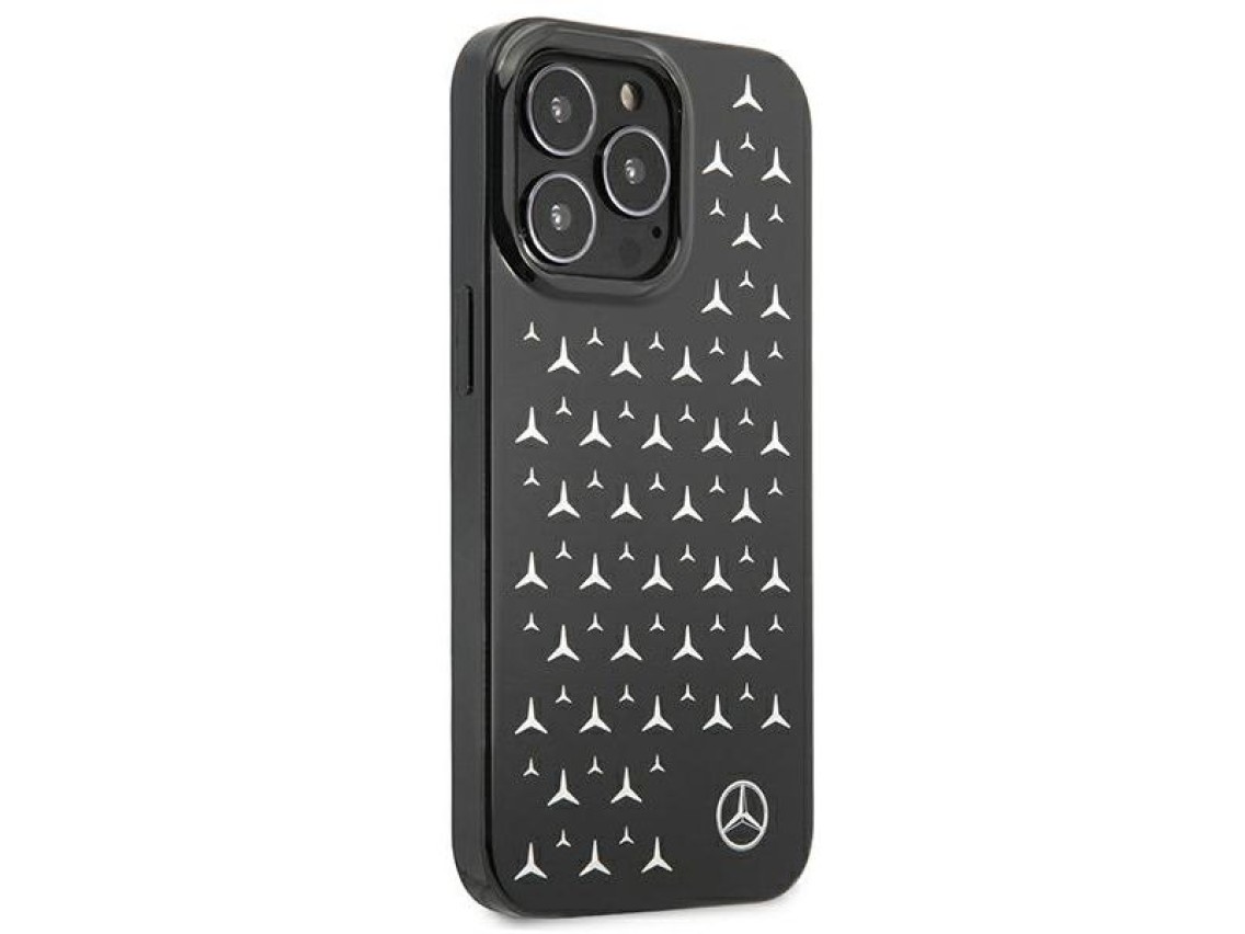 Mercedes Silver Stars Pattern Case for iPhone 13 Pro / iPhone 13 - Black