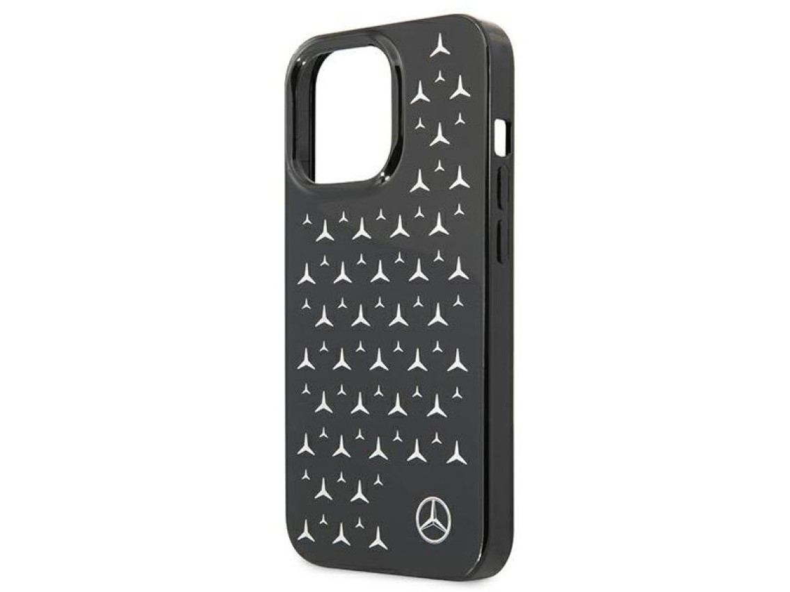 Mercedes Silver Stars Pattern Case for iPhone 13 Pro / iPhone 13 - Black