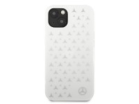 Mercedes Silver Stars Pattern Case for iPhone 13 - White Mercedes Silver Stars Pattern Case for iPhone 13 - White