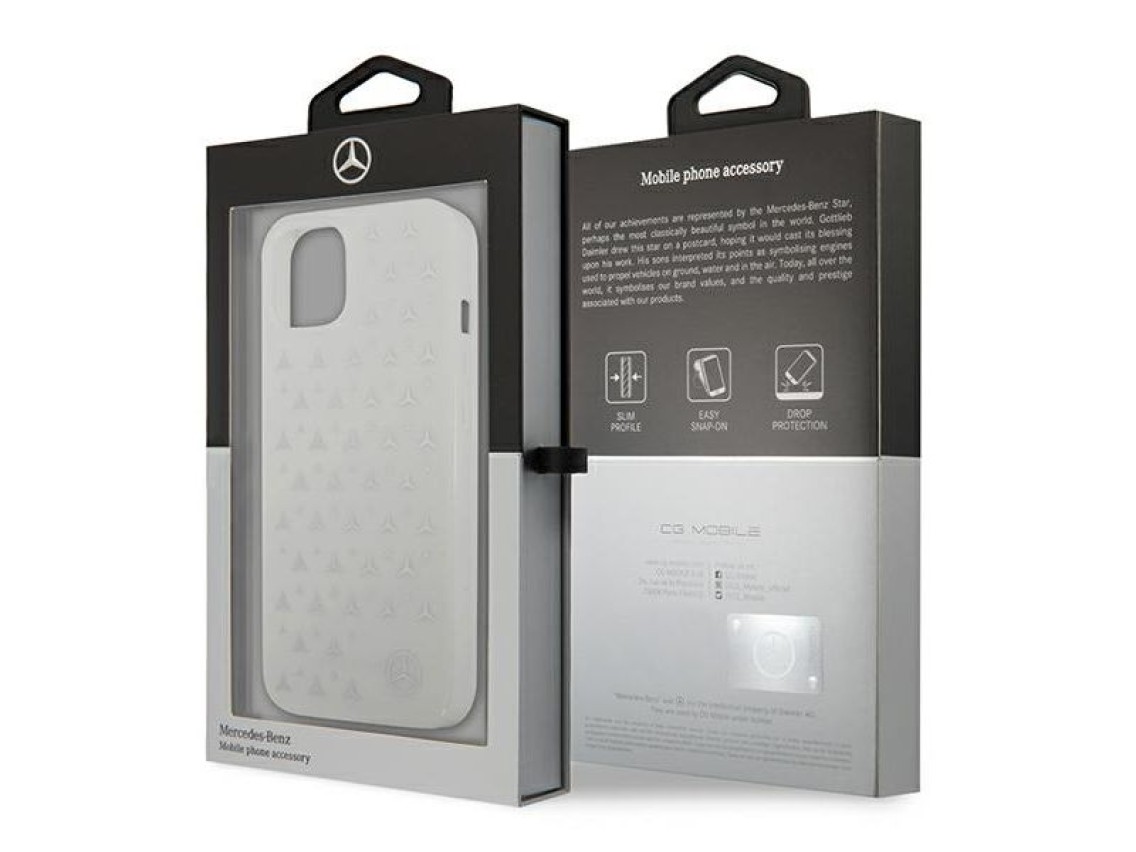 Mercedes Silver Stars Pattern Case for iPhone 13 - White