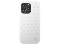 Funda Mercedes con estampado de estrellas plateadas para iPhone 13 Pro Max - Blanca Funda Mercedes con estampado de estrellas plateadas para iPhone 13 Pro Max - Blanca