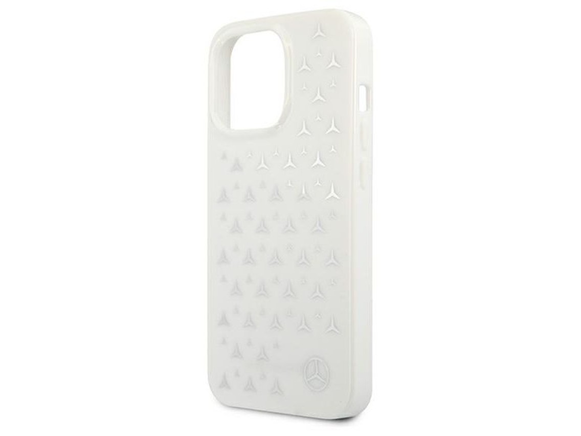 Funda Mercedes con estampado de estrellas plateadas para iPhone 13 Pro Max - Blanca