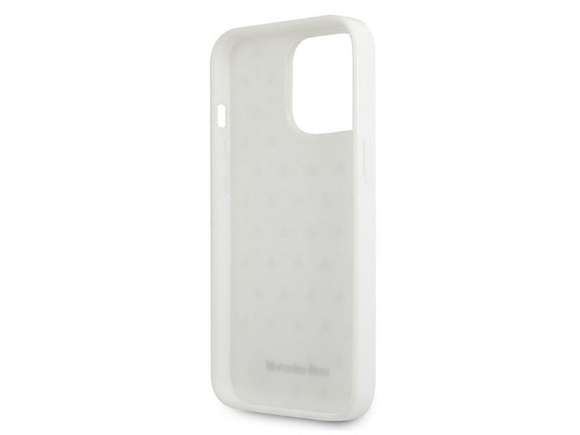 Funda Mercedes con estampado de estrellas plateadas para iPhone 13 Pro Max - Blanca