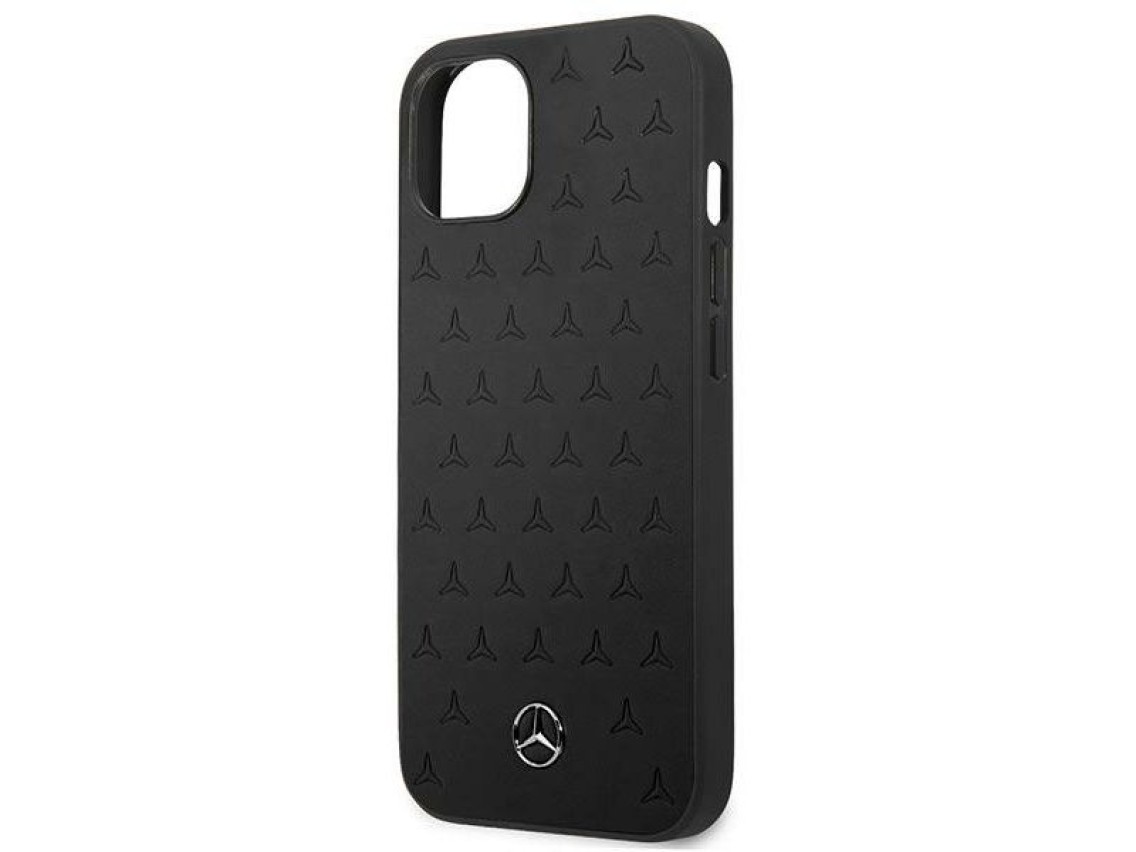 Funda de piel Mercedes con estampado de estrellas para iPhone 13 mini - Negra
