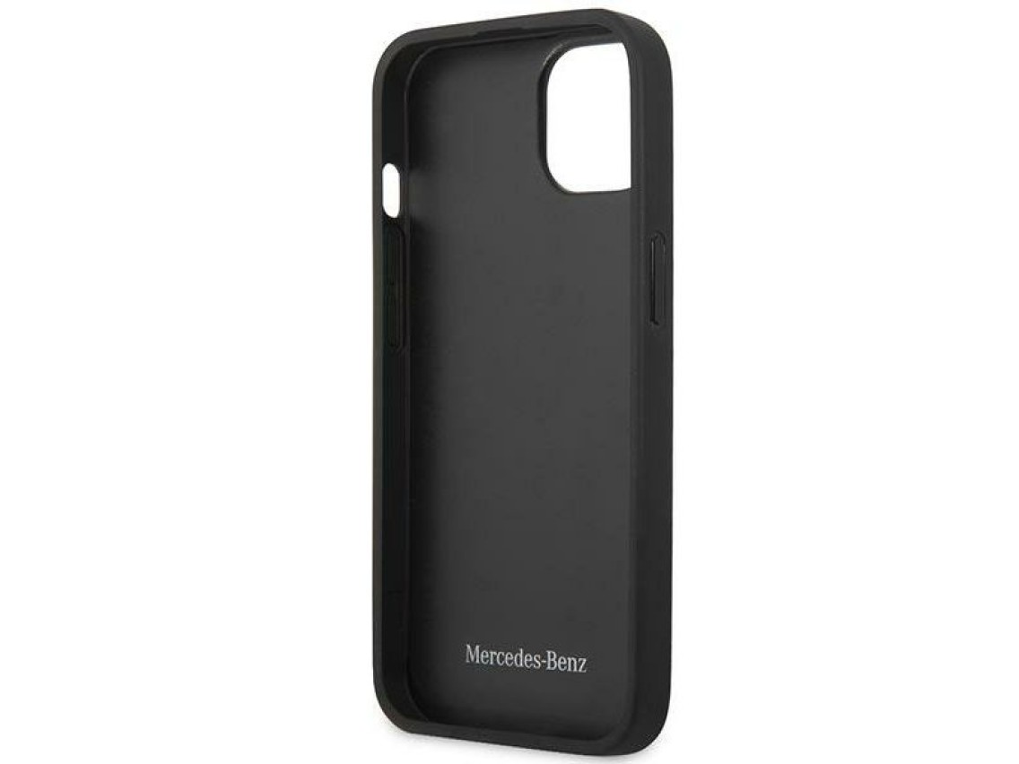 Funda de piel Mercedes con estampado de estrellas para iPhone 13 mini - Negra