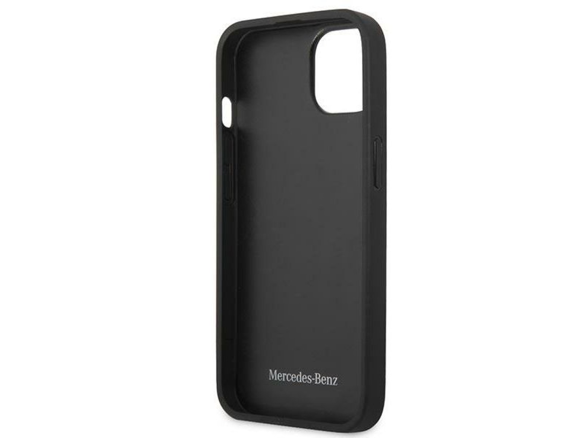Capa Mercedes em couro com estampa de estrelas para iPhone 13 mini - Vermelha