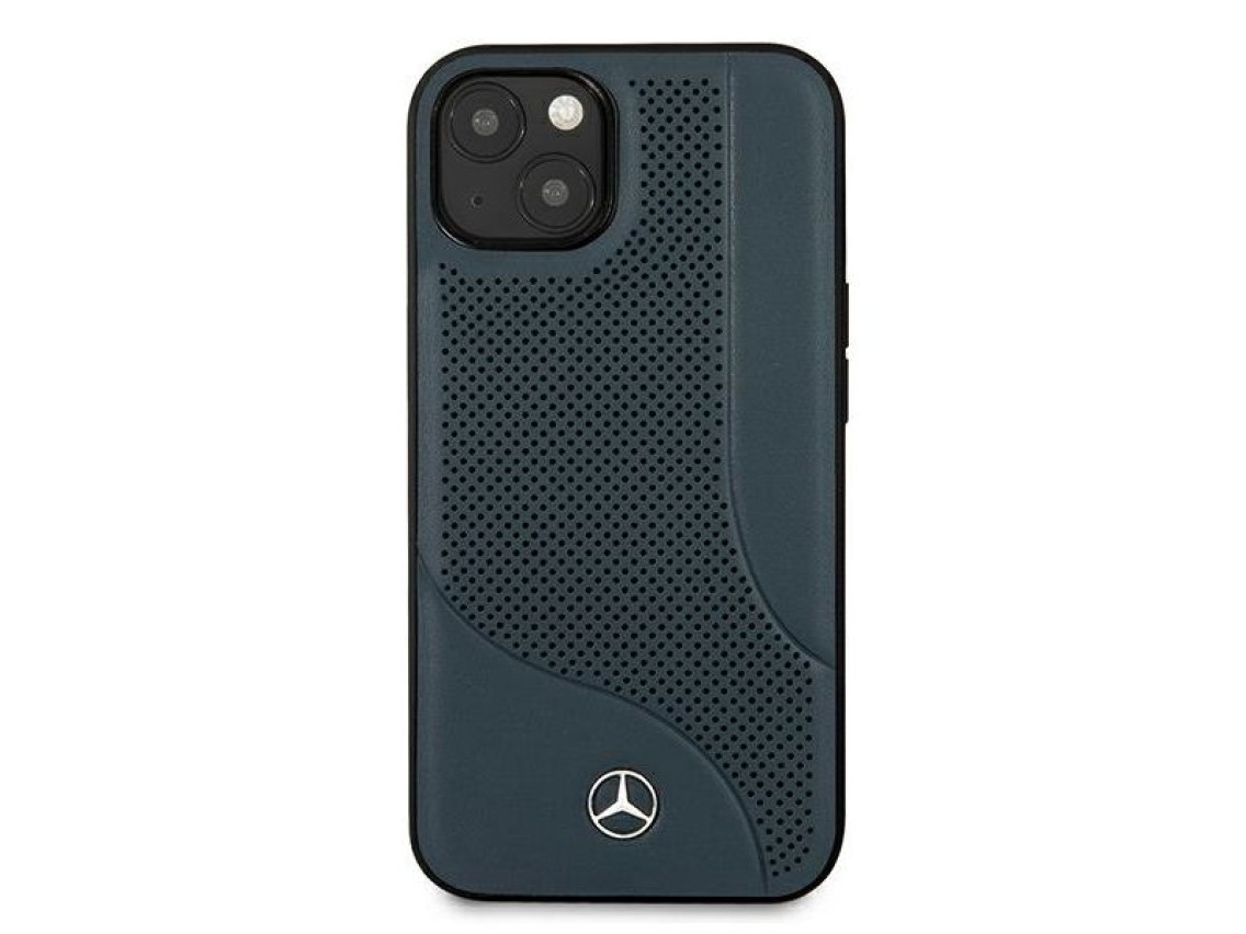 Mercedes Leather Perforated Area Case for iPhone 13 mini - Navy Blue