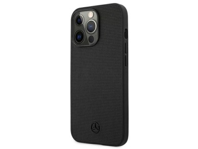 Mercedes Leather Meshed Metal Logo Case for iPhone 13 Pro / iPhone 13 - Black Mercedes Leather Meshed Metal Logo Case for iPhone 13 Pro / iPhone 13 - Black