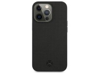 Capa Mercedes em couro com detalhes em metal e logo para iPhone 13 Pro / iPhone 13 - Preta Capa Mercedes em couro com detalhes em metal e logo para iPhone 13 Pro / iPhone 13 - Preta