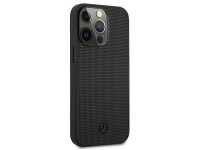Capa Mercedes em couro com detalhes em metal e logo para iPhone 13 Pro / iPhone 13 - Preta Capa Mercedes em couro com detalhes em metal e logo para iPhone 13 Pro / iPhone 13 - Preta