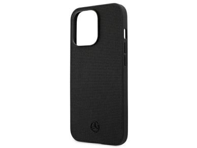 Mercedes Leather Meshed Metal Logo Case for iPhone 13 Pro / iPhone 13 - Black Mercedes Leather Meshed Metal Logo Case for iPhone 13 Pro / iPhone 13 - Black
