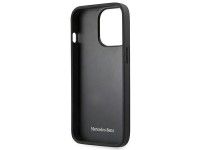 Capa Mercedes em couro com detalhes em metal e logo para iPhone 13 Pro / iPhone 13 - Preta Capa Mercedes em couro com detalhes em metal e logo para iPhone 13 Pro / iPhone 13 - Preta