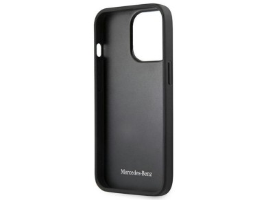 Mercedes Leather Meshed Metal Logo Case for iPhone 13 Pro / iPhone 13 - Black Mercedes Leather Meshed Metal Logo Case for iPhone 13 Pro / iPhone 13 - Black