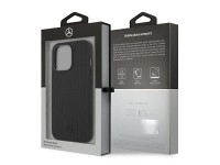 Capa Mercedes em couro com detalhes em metal e logo para iPhone 13 Pro / iPhone 13 - Preta Capa Mercedes em couro com detalhes em metal e logo para iPhone 13 Pro / iPhone 13 - Preta