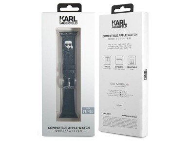 Pulseira Karl Lagerfeld Ikonik Saffiano Karl Heads para Apple Watch (38/40/41 mm) - Preta Pulseira Karl Lagerfeld Ikonik Saffiano Karl Heads para Apple Watch (38/40/41 mm) - Preta
