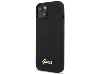 Capa rígida preta/preta Guess GUHMP13MLSLMGBK para iPhone 13 de 6,1 polegadas com logotipo dourado e Capa rígida preta/preta Guess GUHMP13MLSLMGBK para iPhone 13 de 6,1 polegadas com logotipo dourado e