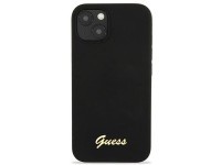 Capa rígida preta/preta Guess GUHMP13MLSLMGBK para iPhone 13 de 6,1 polegadas com logotipo dourado e Capa rígida preta/preta Guess GUHMP13MLSLMGBK para iPhone 13 de 6,1 polegadas com logotipo dourado e