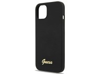 Capa rígida preta/preta Guess GUHMP13MLSLMGBK para iPhone 13 de 6,1 polegadas com logotipo dourado e Capa rígida preta/preta Guess GUHMP13MLSLMGBK para iPhone 13 de 6,1 polegadas com logotipo dourado e