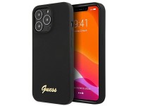 Guess GUHMP13LLSLMGBK iPhone 13 Pro / 13 6.1" black/black hardcase Silicone Script Gold Logo MagSafe Guess GUHMP13LLSLMGBK iPhone 13 Pro / 13 6.1" black/black hardcase Silicone Script Gold Logo MagSafe