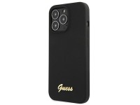 Guess GUHMP13LLSLMGBK iPhone 13 Pro / 13 6.1" black/black hardcase Silicone Script Gold Logo MagSafe Guess GUHMP13LLSLMGBK iPhone 13 Pro / 13 6.1" black/black hardcase Silicone Script Gold Logo MagSafe