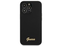 Guess GUHMP13LLSLMGBK iPhone 13 Pro / 13 6.1" black/black hardcase Silicone Script Gold Logo MagSafe Guess GUHMP13LLSLMGBK iPhone 13 Pro / 13 6.1" black/black hardcase Silicone Script Gold Logo MagSafe