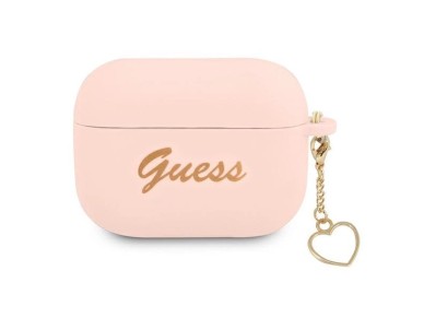 Capa para AirPods Pro Guess GUAPLSCHSP rosa/rosa com pingente de cora��o em silicone