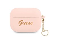 Capa para AirPods Pro Guess GUAPLSCHSP rosa/rosa com pingente de cora��o em silicone
